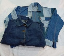 CR11553 Upcycled Levi’s Mix-Style Cropped Jackets