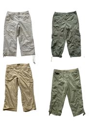 Vintage Y2K Light Gray Utility Cargo Capris w/ Adj..