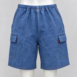 CR2243 UPCYCLED DENIM CARGO SHORTS