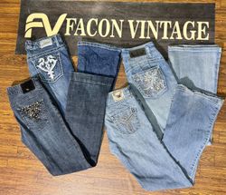 Y2k Embellished Bootcut Denim Jeans.