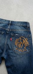 Vintage Embroidered Flared Denim Jeans