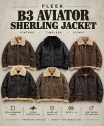 B3 Aviator vestes en mouton retourné