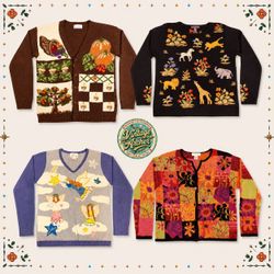 Vintage Heavy Knit Novelty Jumpers Mix:10pcs (S2)