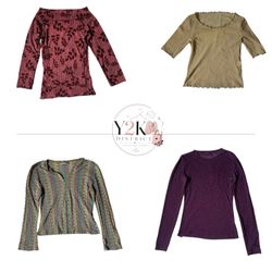 y2k Langarm-Mesh-Shirts