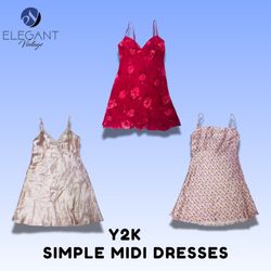 Y2K Simple Midi Dresses - EV1482