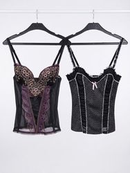 Corset Bustier Tops with Garter Straps