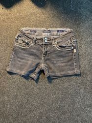 Upcycled Embellished Denim Shorts — 0032