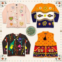 Vintage Heavy Knit Novelty Jumpers Mix:10pcs (S3)