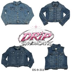 Y2K Blue Denim Jacket For Everyday Streetwear (DS-..
