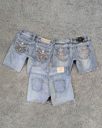 **Miss Me True Religion Rock Revival Shorts – Bran..