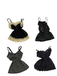 Y2K Green And White Striped Bow Trim Camisoles-ST-..