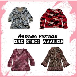 Y2K Long Sleeve Floral & Paisley Top -AV-175