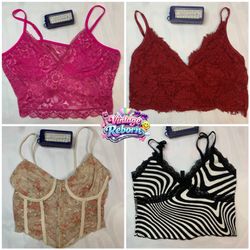 Y2K Vintage Lace Bralette & Corset Crop Top Bundle..