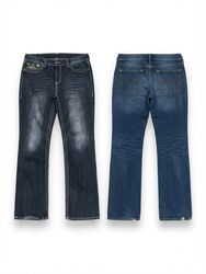 (FV-2193) Y2K Denim Boyfriend Flared Jea..