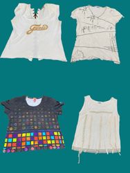 Vintage Soft-Girl & Nature Graphic Tee Set