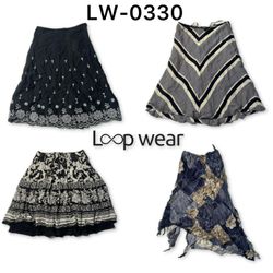 Y2K Floral Black Midi Skirts