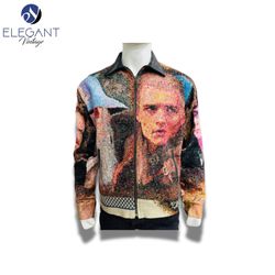 Upcycled Tapestry Leather Collar Jackets - EVR0046