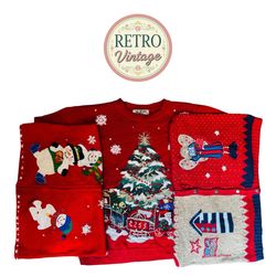 Vintage Red Christmas Knit Jumper |E|