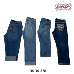 Calças Capri de Denim (DS-10-378)