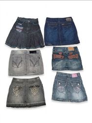 Vintage Y2K McBling Denim Skirts(VM-173)