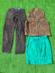 Yv1269 Suede Waistcoat Skirts and Corduroy Trouser..