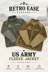 Vintage US Army Fleece Jacket | Military Style Ful..