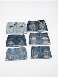 Vintage Master Y2K McBling Embellished Denim Mini ..