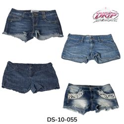 Vintage Wash Y2K Denim Mini Shorts (DS-10-055)