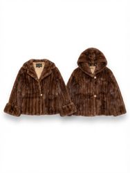 (FV-2486)     Faux Fur Coats | Brown Fur & Stateme..