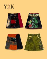 Y2K Vintage Patchwork Mini Skirt Bundle (Yv-825)