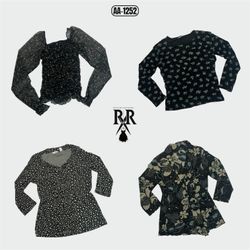 Y2K Black Rave Full Sleeve Tops (AA-1252)