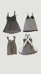 Y2k black Lace Trim Slip Dresses