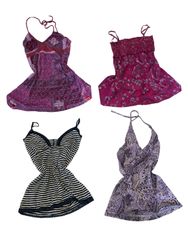 Y2K Burgundy Patchwork Cami Tops-ST-151