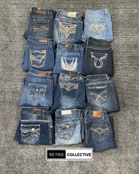 Jean bootcut / évasé embellis Premium Y2K #010926