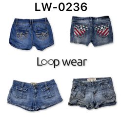 Y2K cuffed & Whiskered Low-Rise Jeans Shorts