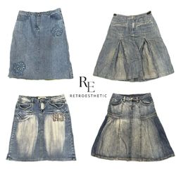 Y2K NYC IT GIRL DENIM MIDI SKIRT RE-3612