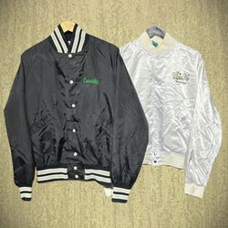 Retro Baseball Style Nylon Varsity Jacket(FNC:07)