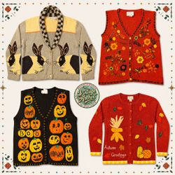 Heavy Knit Vintage Halloween & Animal Mix Bundle: ..
