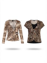 (FV-2210)     Y2K Vintage Women’s Animal Print Top..