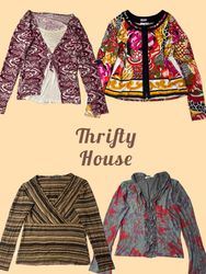 Y2K Women's Patterned Blouses and Casual Tops(TH/8..