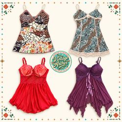 Y2K Lace & Babydoll Cami Tops Mix ✨:10pcs B36
