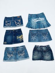 Lot of  Vintage Y2K Denim Mini Skirts | McBling Rh..