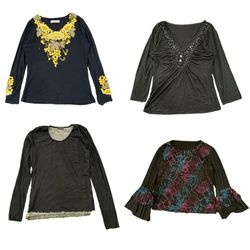 Y2K Women Black Blouses and Tops Selection RE-3921