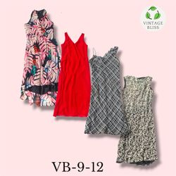 Y2K Vintage Printed Poly Dresses Wholesale Bundle ..
