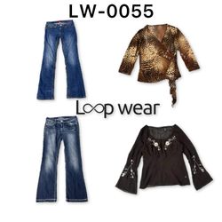Y2K McBling Flare Denim & Mesh Tops Mix & Match