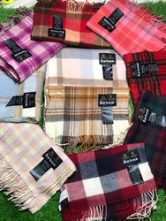 Barbour Plaid Fringe Scarves