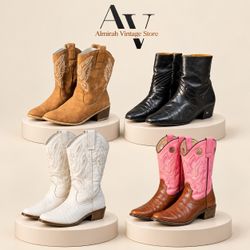 Vintage Cowboy leather boots in Bulk
