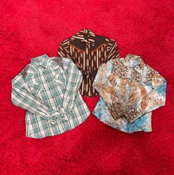 Chemises à boutons en plaid et imprimées Y2K Weste..
