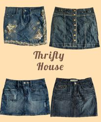 McBling Y2k Denim Mini Skirts(TH/565)