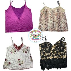 Vintage Y2K Cami & Lace Top Bundle – 10pcs | VR371
